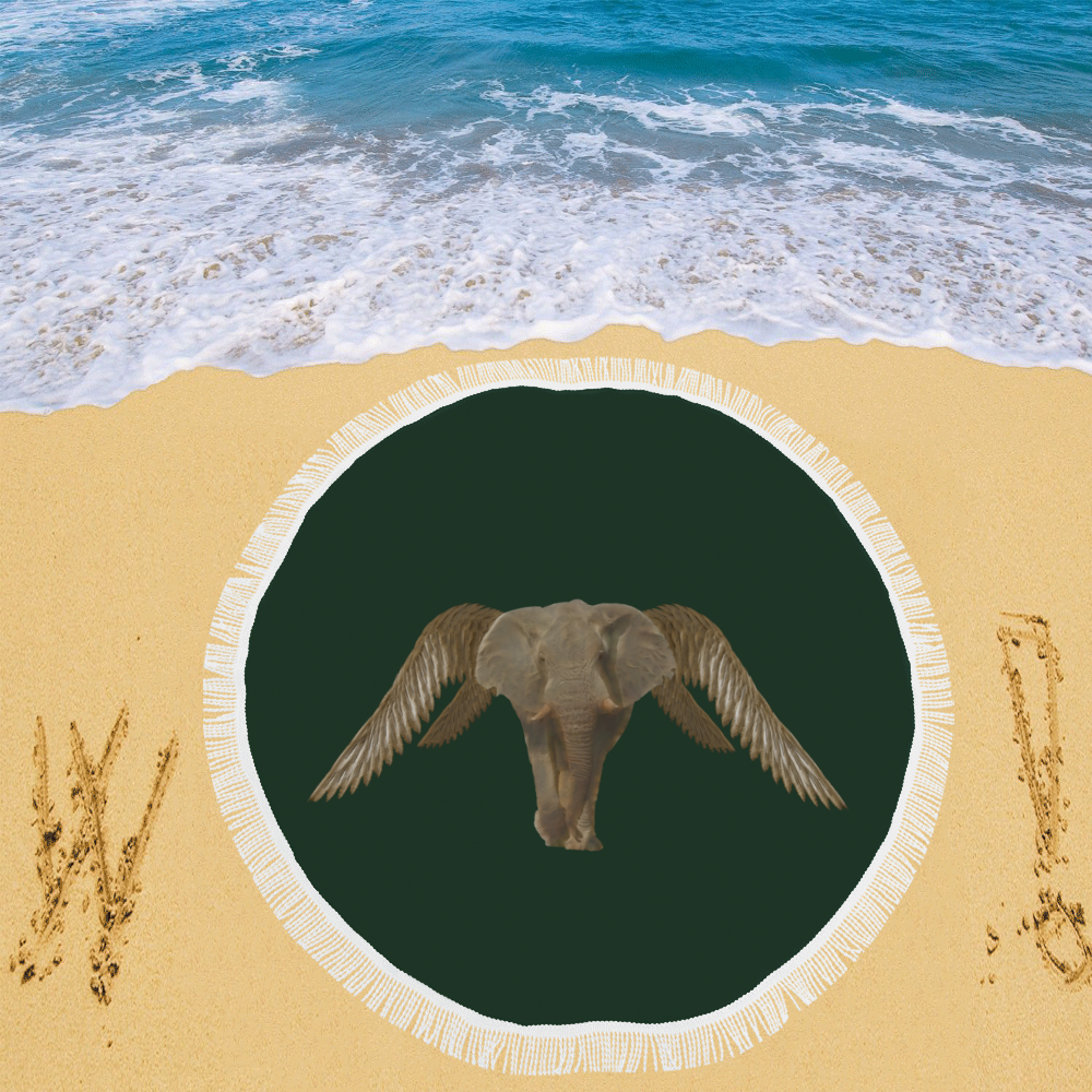 The Flying Elephant Circular Beach Shawl 59"x 59"