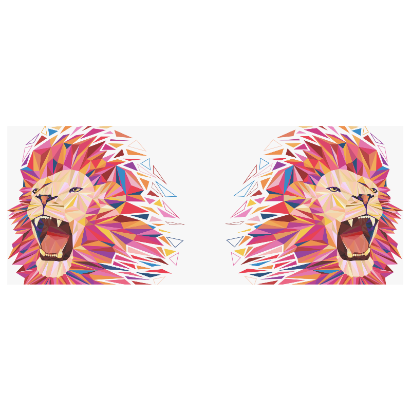 lion roaring polygon triangles Custom Morphing Mug