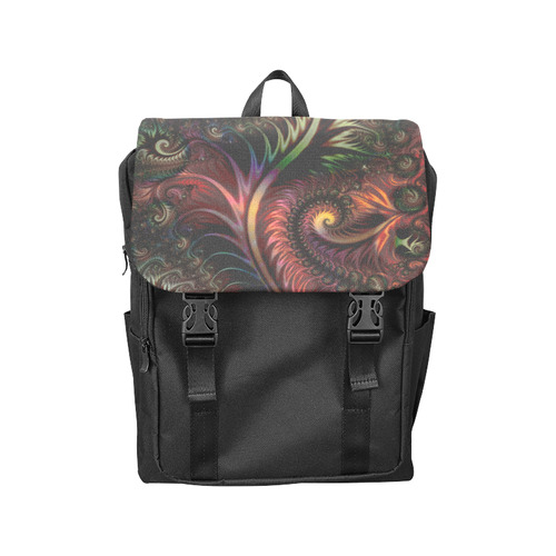 fractal pattern with dots and waves 3 Casual Shoulders Backpack (Model 1623)