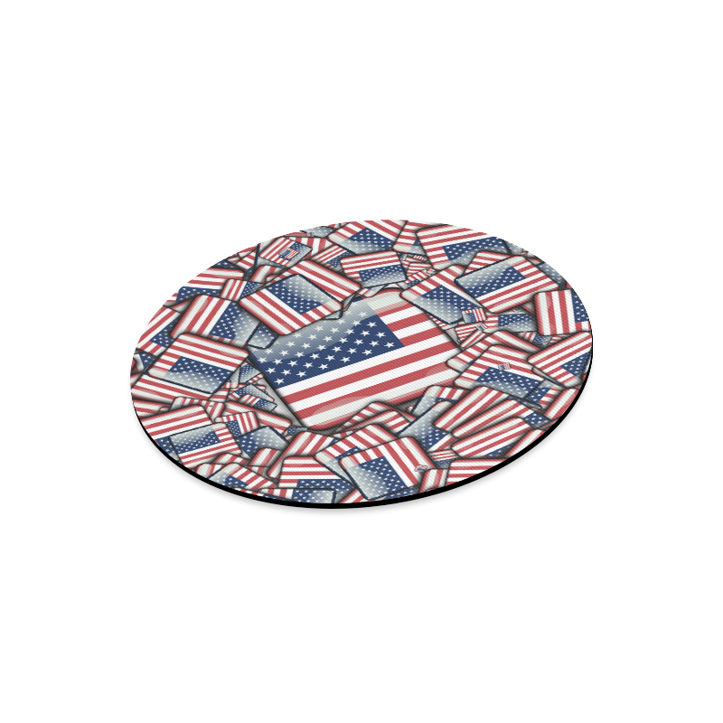 Flag_United_States_by_JAMColors Round Mousepad