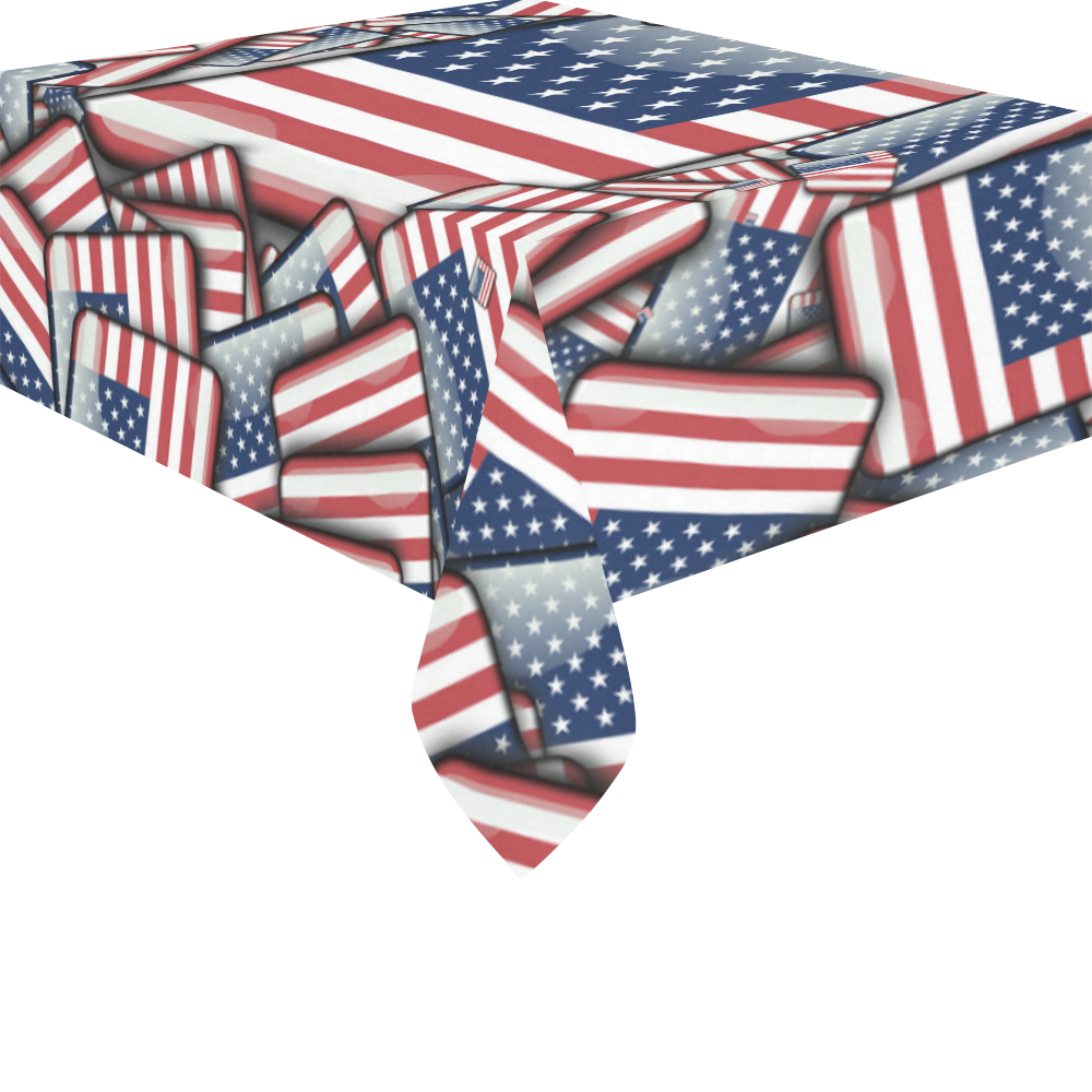 Flag_United_States_by_JAMColors Cotton Linen Tablecloth 52"x 70"