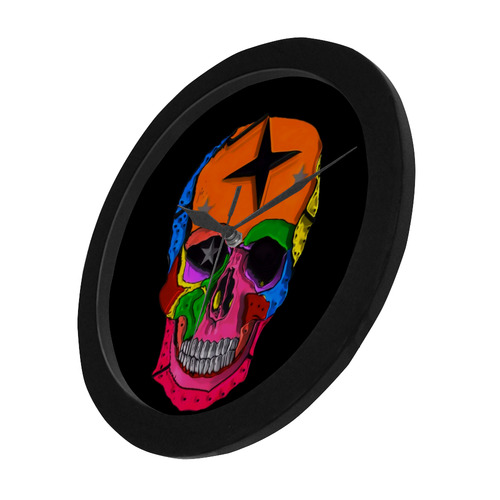 Skull Popart by Popart Lover Circular Plastic Wall clock