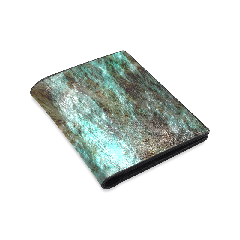 sparkling wet stone 16 by Jamcolors Men's Leather Wallet (Model 1612)