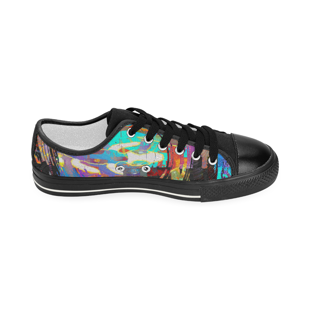 Abstract Art The Way Of Lizard multicolored Women's Classic Canvas Shoes (Model 018)