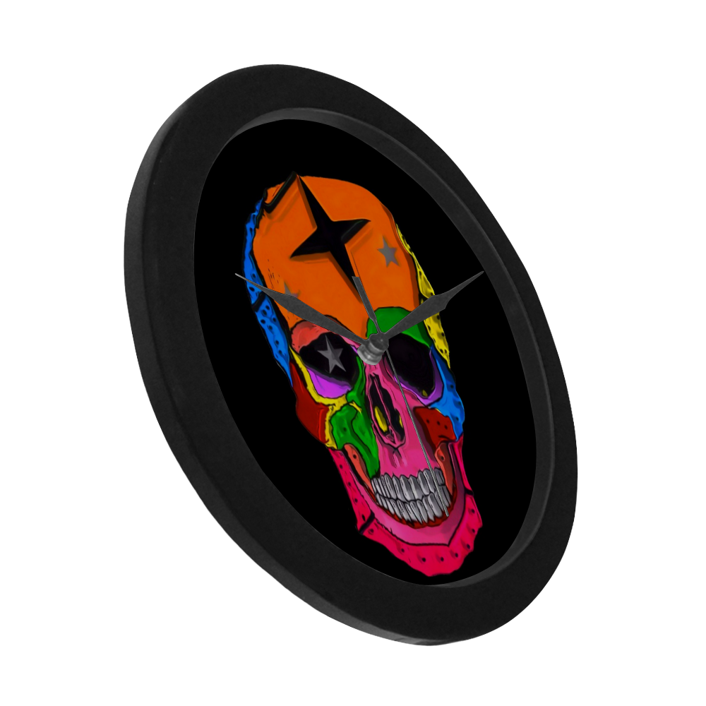 Skull Popart by Popart Lover Circular Plastic Wall clock