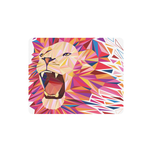 lion roaring polygon triangles Rectangle Mousepad