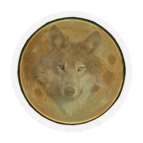 The Wolf in the Moon Circular Beach Shawl 59"x 59"