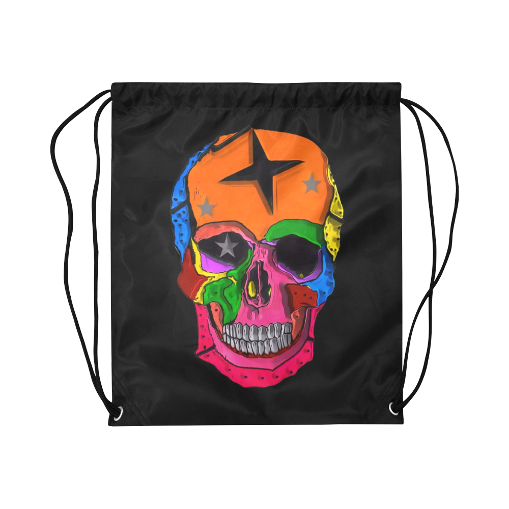 Skull Popart by Popart Lover Large Drawstring Bag Model 1604 (Twin Sides)  16.5"(W) * 19.3"(H)