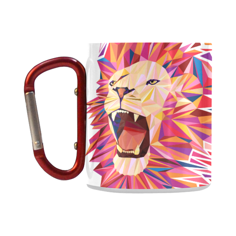 lion roaring polygon triangles Classic Insulated Mug(10.3OZ)
