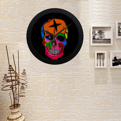 Skull Popart by Popart Lover Circular Plastic Wall clock