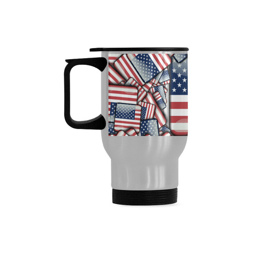 Flag_United_States_by_JAMColors Travel Mug (Silver) (14 Oz)