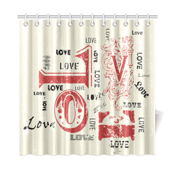 Love Red Black Valentine Grunge Background Shower Curtain 72"x72"