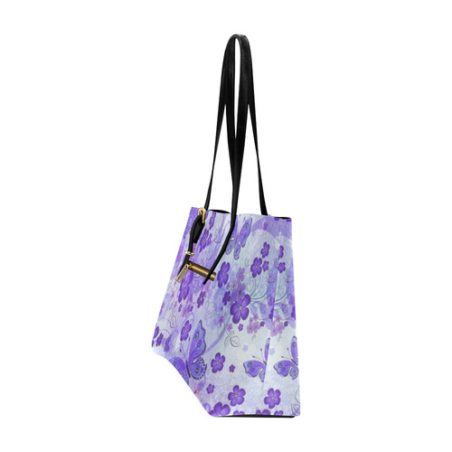 Purple Butterfly Garden Euramerican Tote Bag/Large (Model 1656)