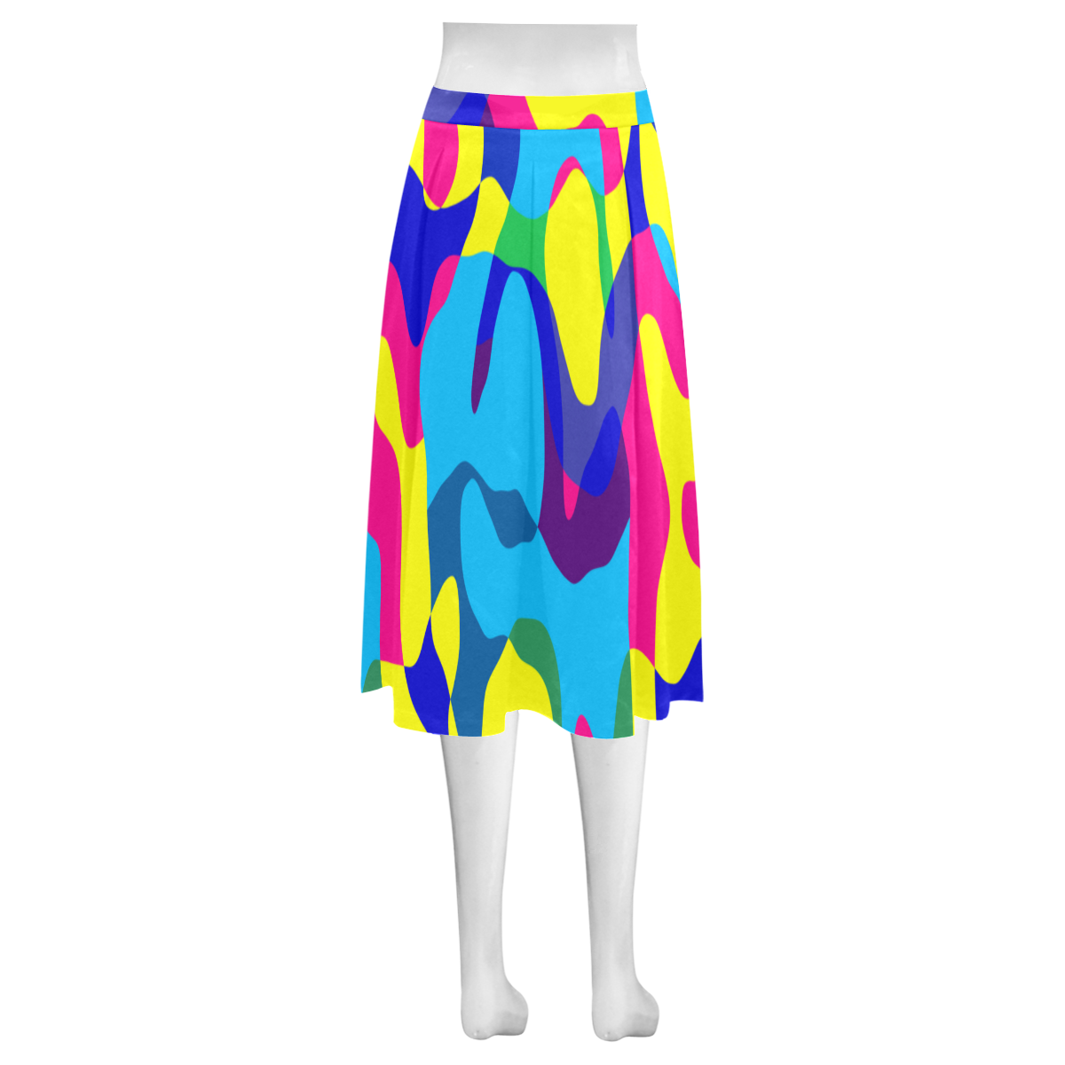 Colorful chaos Mnemosyne Women's Crepe Skirt (Model D16)