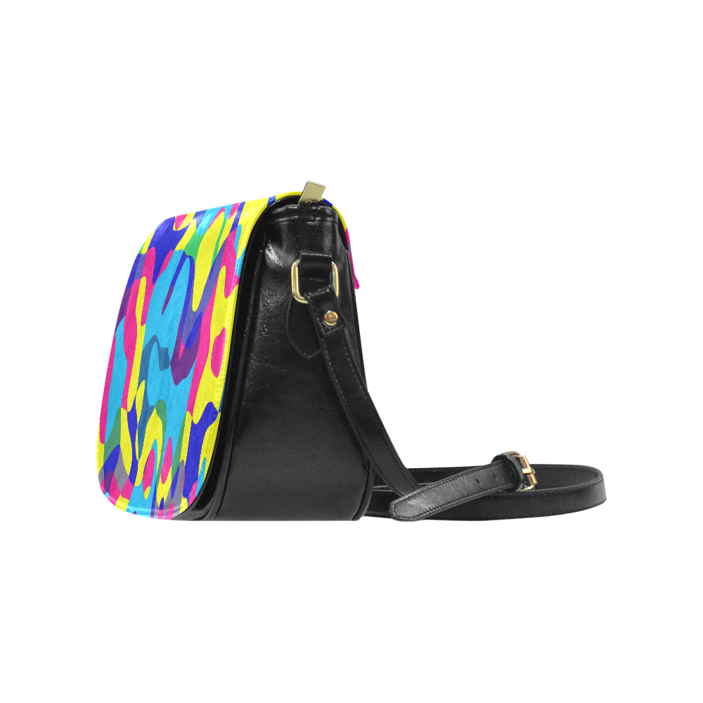 Colorful chaos Classic Saddle Bag/Large (Model 1648)