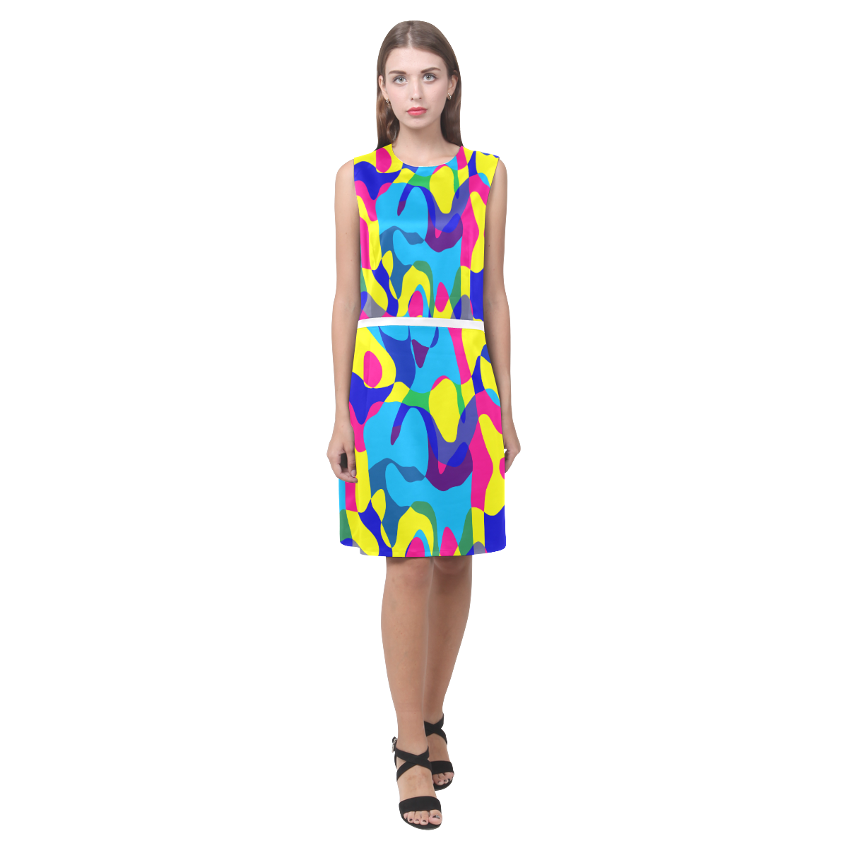 Colorful chaos Eos Women's Sleeveless Dress (Model D01)