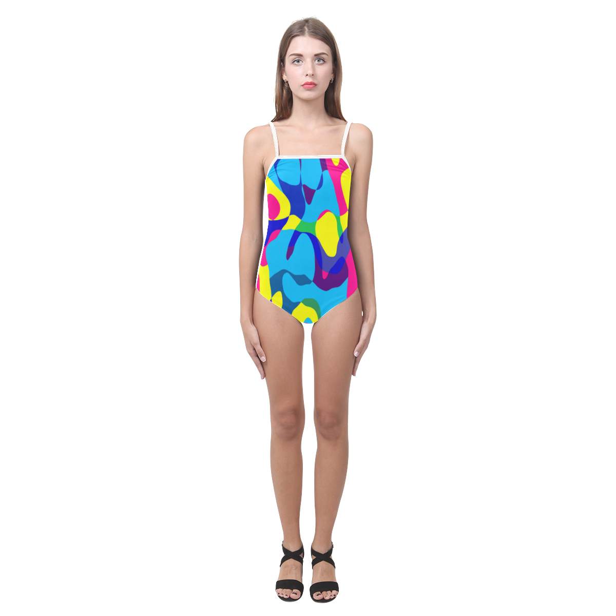 Colorful chaos Strap Swimsuit ( Model S05)