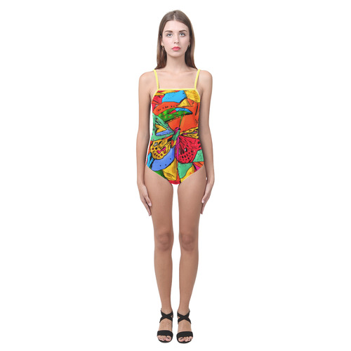 Fly my butterfly by Nico Bielow Strap Swimsuit ( Model S05)