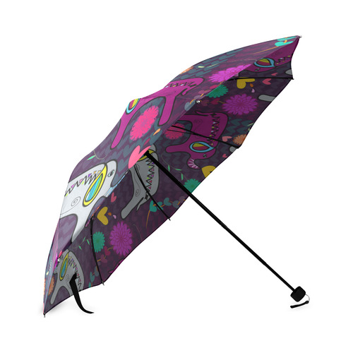 Namaste Elephants Foldable Umbrella (Model U01)