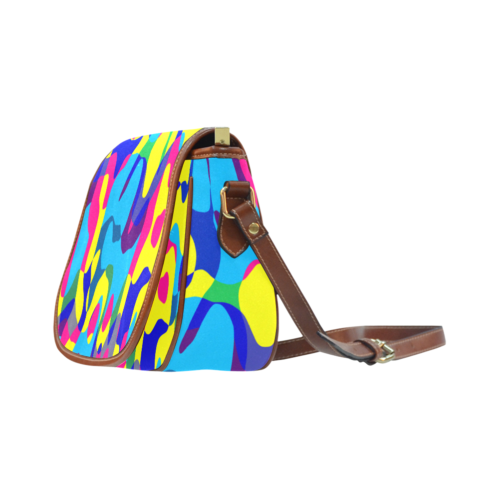 Colorful chaos Saddle Bag/Large (Model 1649)