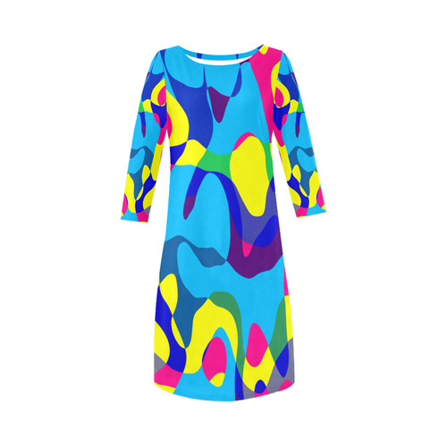 Colorful chaos Round Collar Dress (D22)