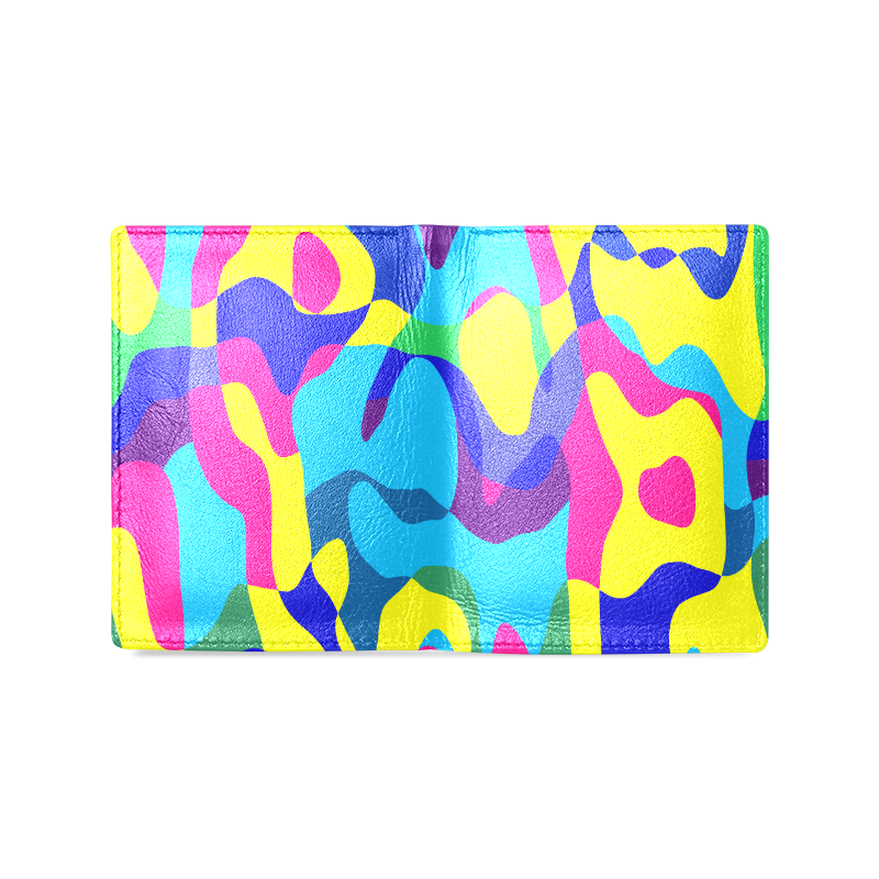 Colorful chaos Men's Leather Wallet (Model 1612)