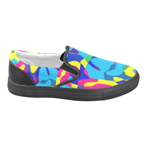 Colorful chaos Women's Unusual Slip-on Canvas Shoes (Model 019)