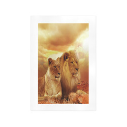 Lion Couple Sunset Fantasy Art Print 13‘’x19‘’