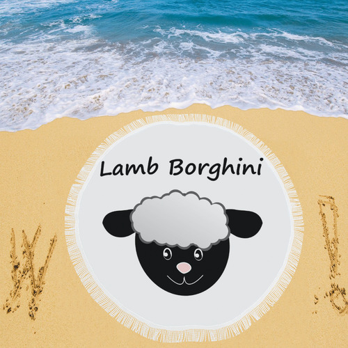 Lamb Borghini Circular Beach Shawl 59"x 59"