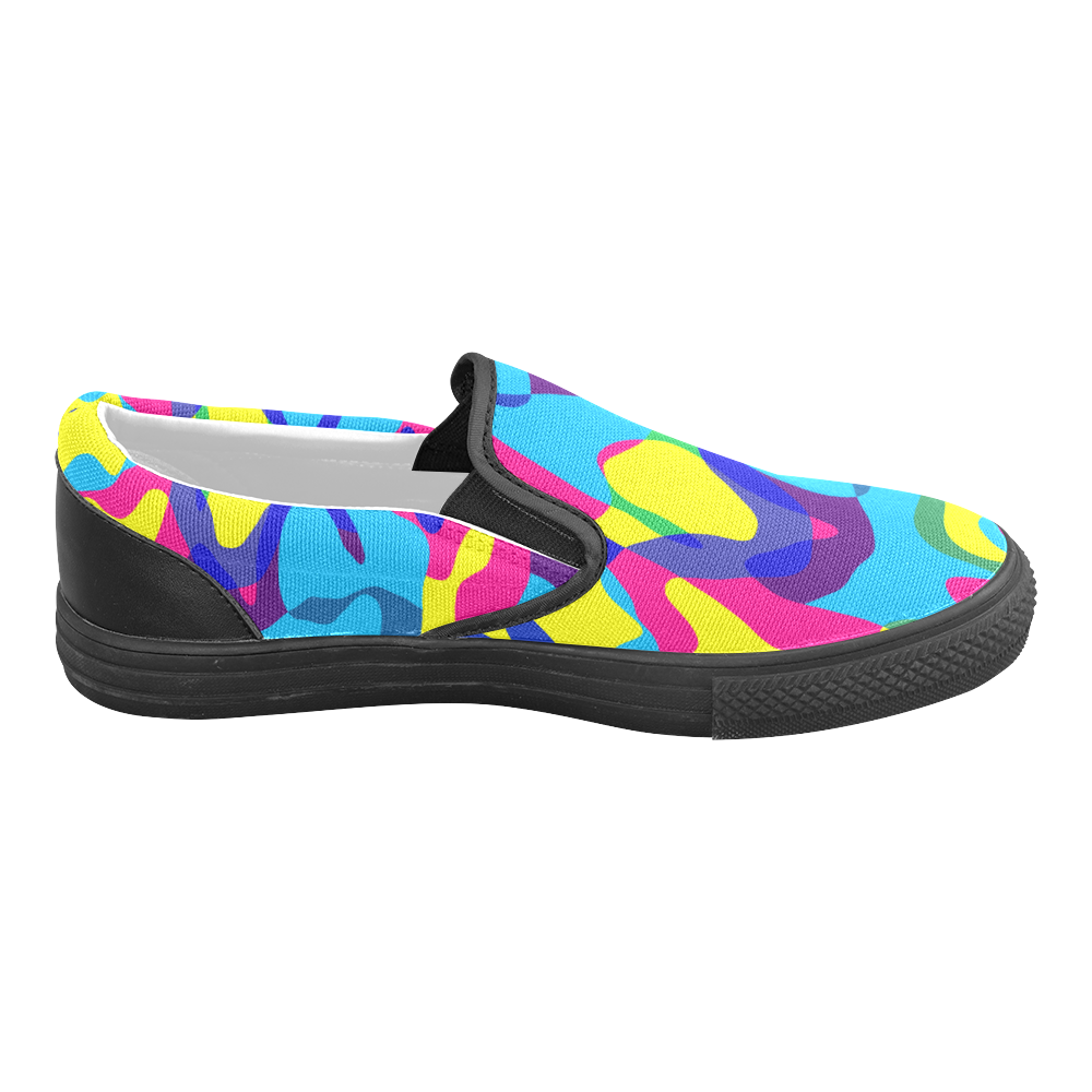 Colorful chaos Women's Unusual Slip-on Canvas Shoes (Model 019)