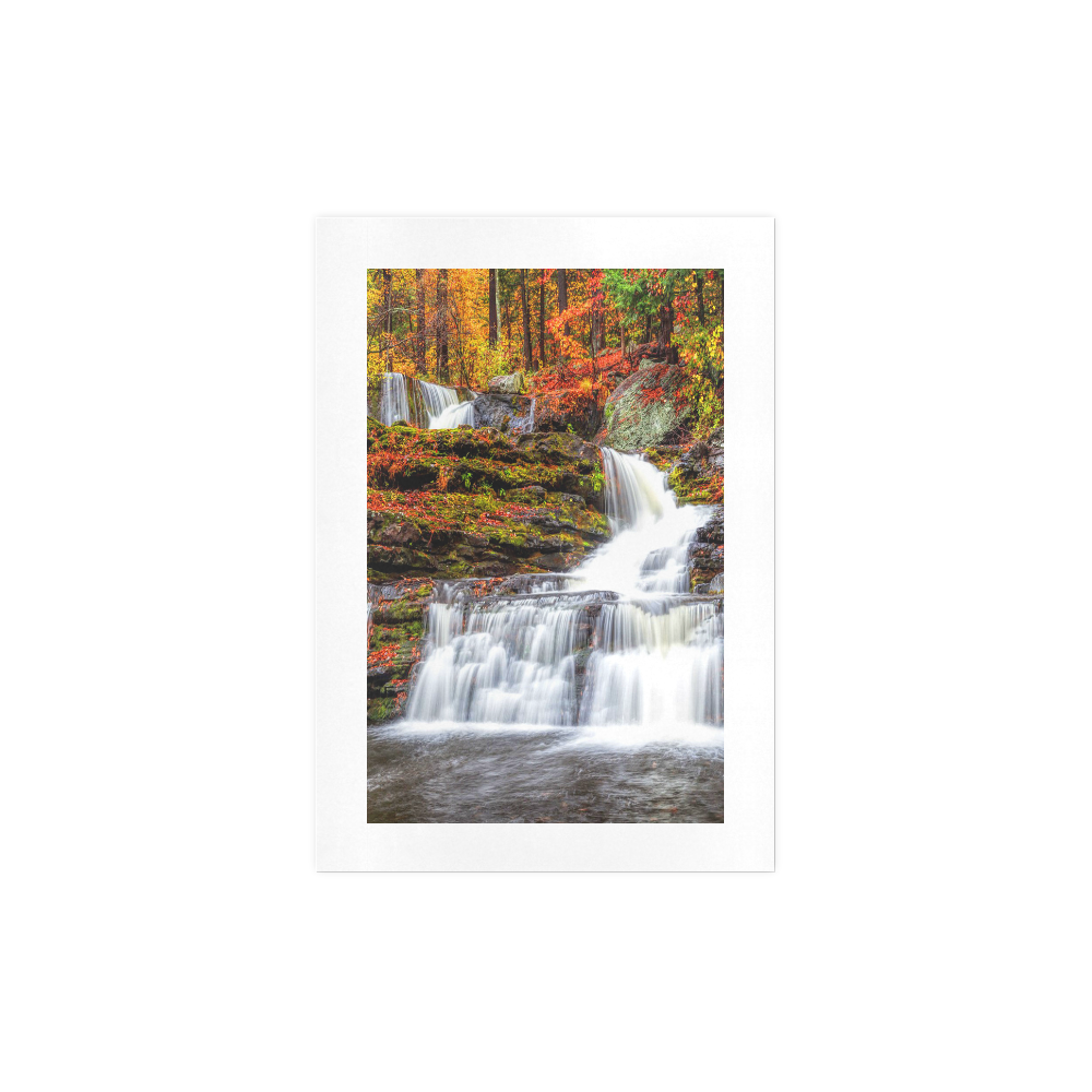 Autumn Waterfall Art Print 7‘’x10‘’