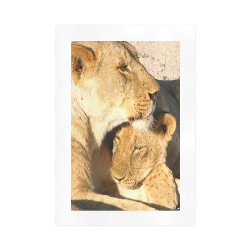 Lion And Cub Love Art Print 16‘’x23‘’