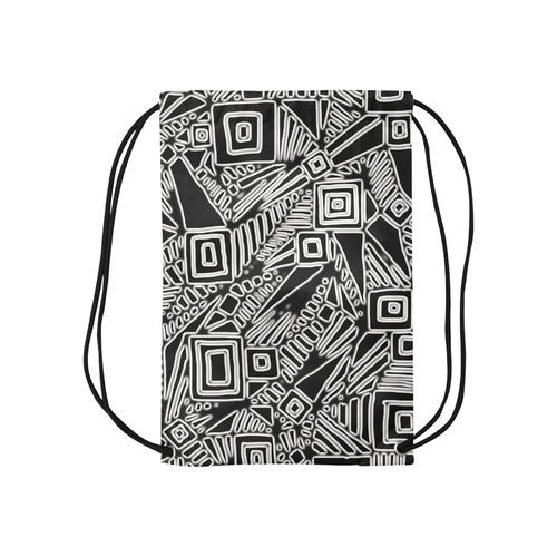Optical Illusion, Black and White Art Small Drawstring Bag Model 1604 (Twin Sides) 11"(W) * 17.7"(H)