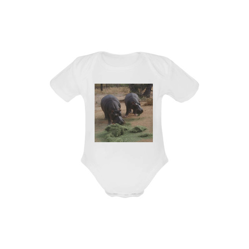 Hippos by JamColors Baby Powder Organic Short Sleeve One Piece (Model T28)