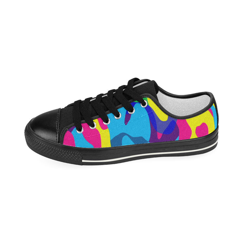 Colorful chaos Women's Classic Canvas Shoes (Model 018)