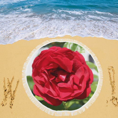Red Rose Circular Beach Shawl 59"x 59"