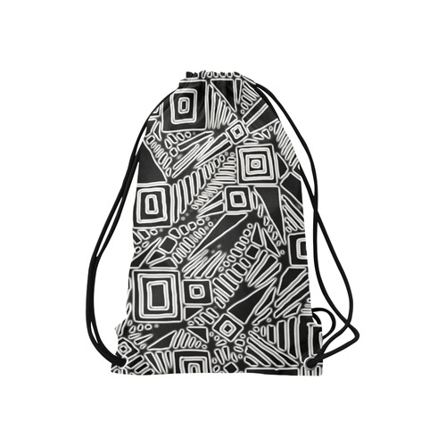 Optical Illusion, Black and White Art Small Drawstring Bag Model 1604 (Twin Sides) 11"(W) * 17.7"(H)