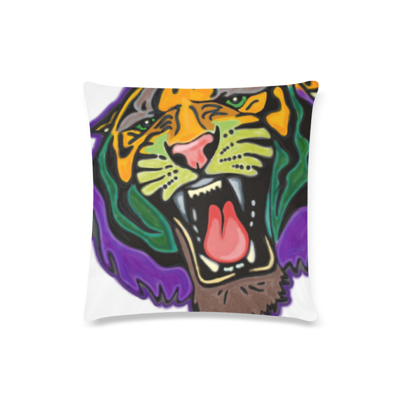 Tiger Custom Zippered Pillow Case 16"x16"(Twin Sides)