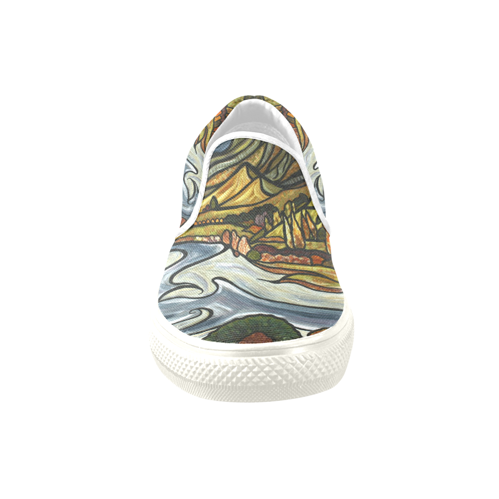 Te Mata Peak Women's Unusual Slip-on Canvas Shoes (Model 019)
