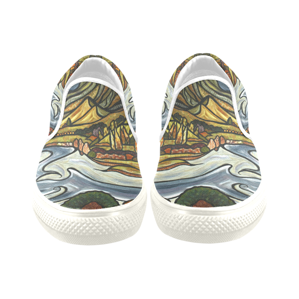 Te Mata Peak Women's Unusual Slip-on Canvas Shoes (Model 019)