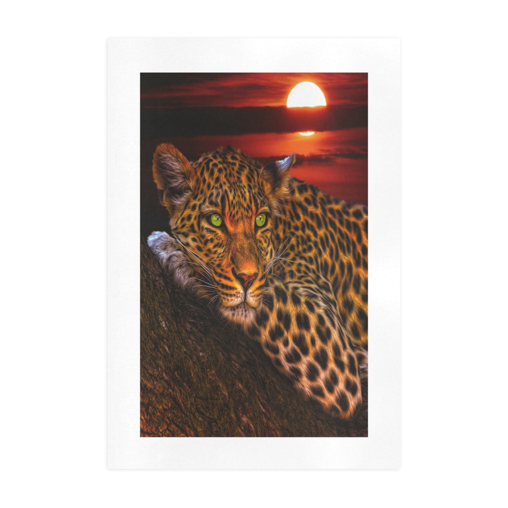 Leopard Sunset Art Print 19‘’x28‘’