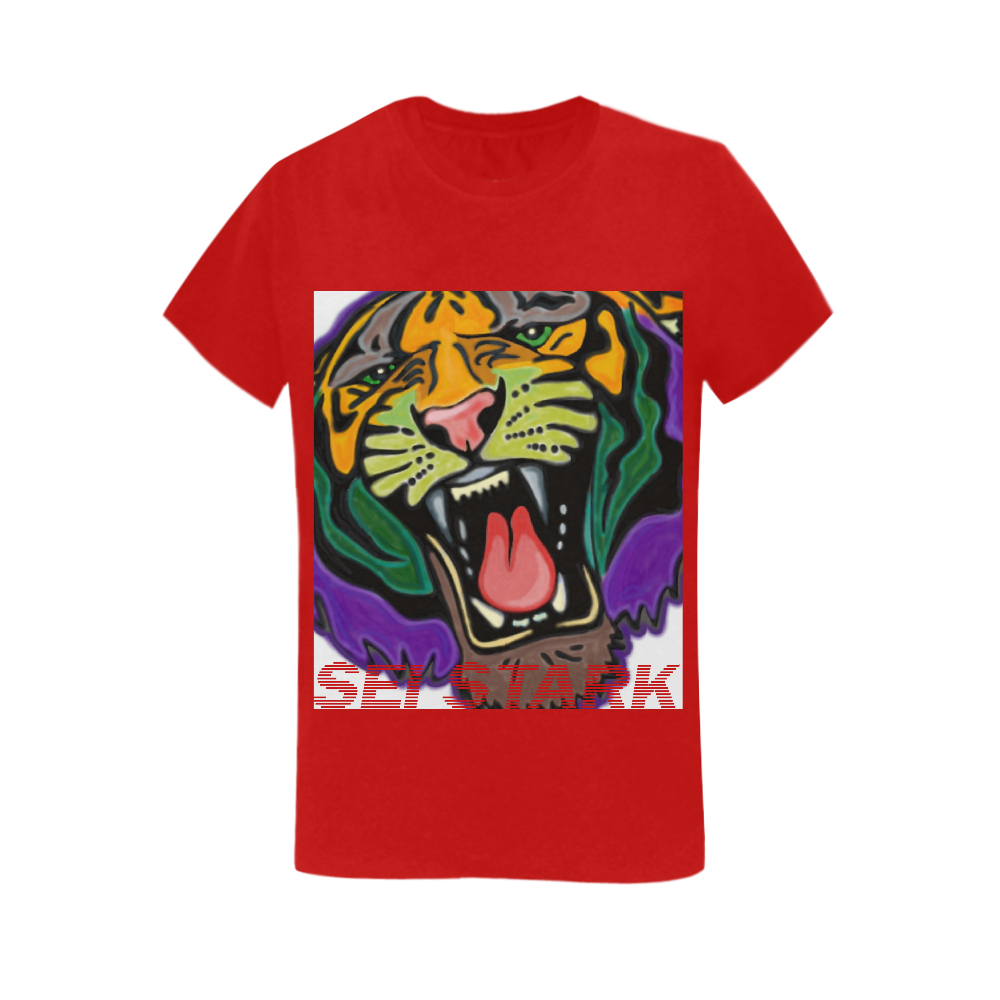 Tiger Women's T-Shirt in USA Size (Two Sides Printing)