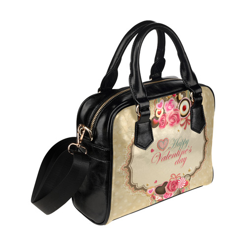 Beautiful Floral Valentine Day Hearts Shoulder Handbag (Model 1634)