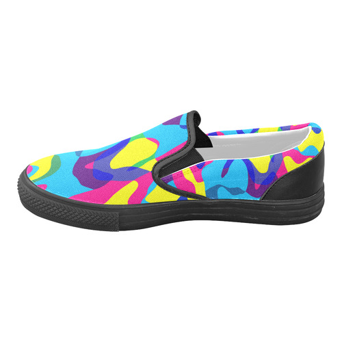 Colorful chaos Women's Unusual Slip-on Canvas Shoes (Model 019)