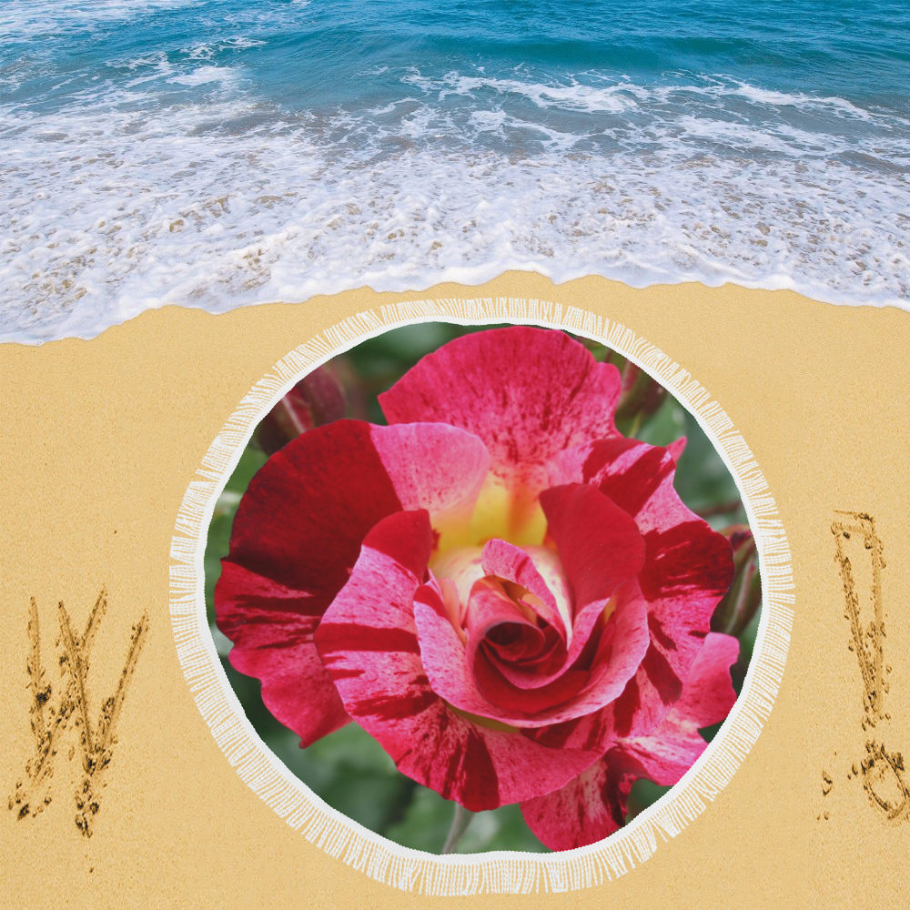 Pink Rose Circular Beach Shawl 59"x 59"