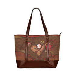 Steampunk heart with roses, valentines Tote Handbag (Model 1642)