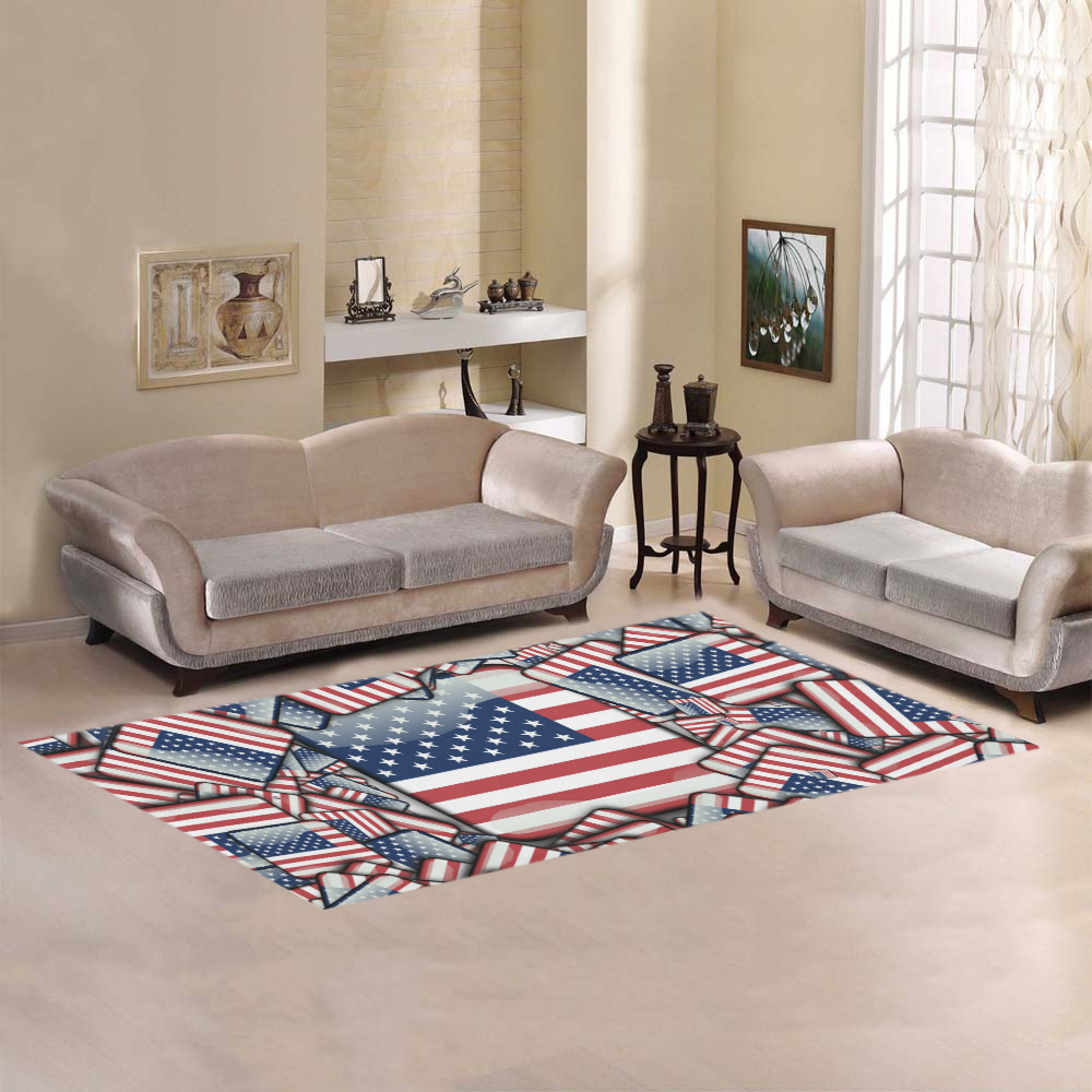 Flag_United_States_by_JAMColors Area Rug 7'x3'3''