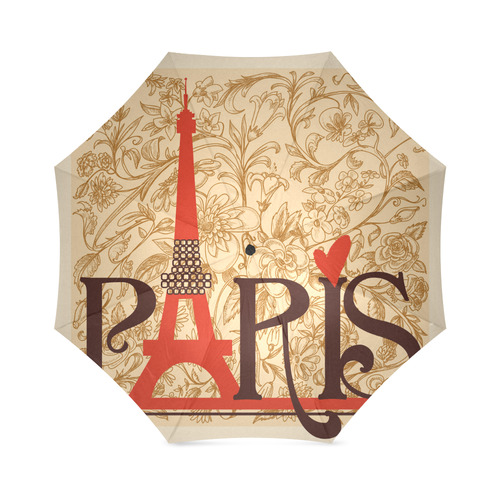 Paris Eiffel Tower Vintage Retro Foldable Umbrella (Model U01)