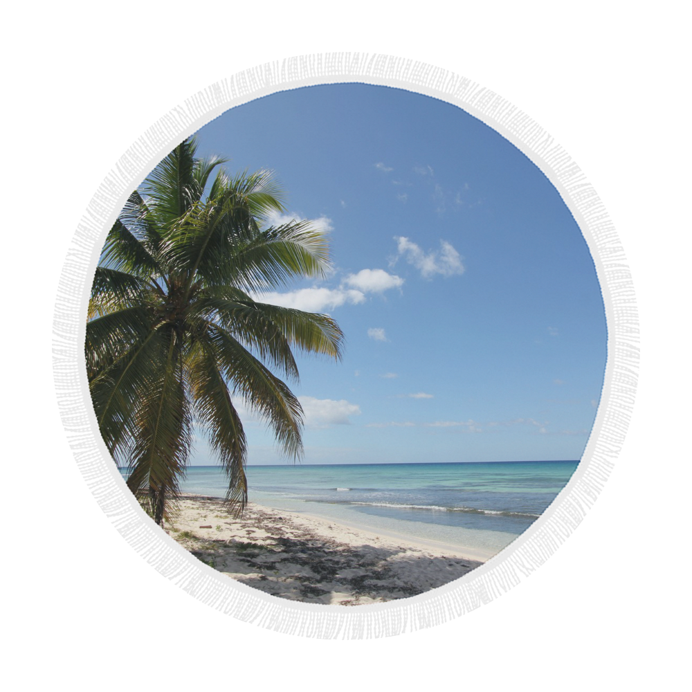 Isla Saona Caribbean Paradise Beach Circular Beach Shawl 59"x 59"