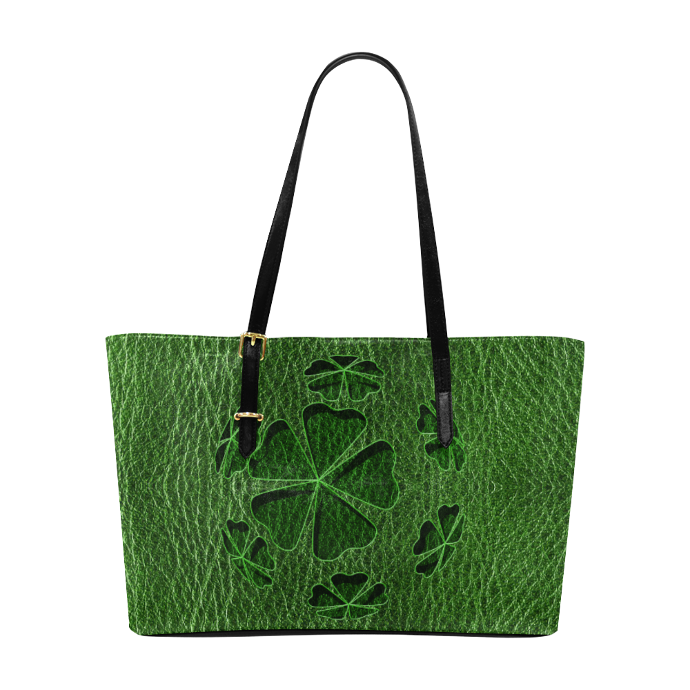 Leather-Look Irish Cloverball Euramerican Tote Bag/Large (Model 1656)